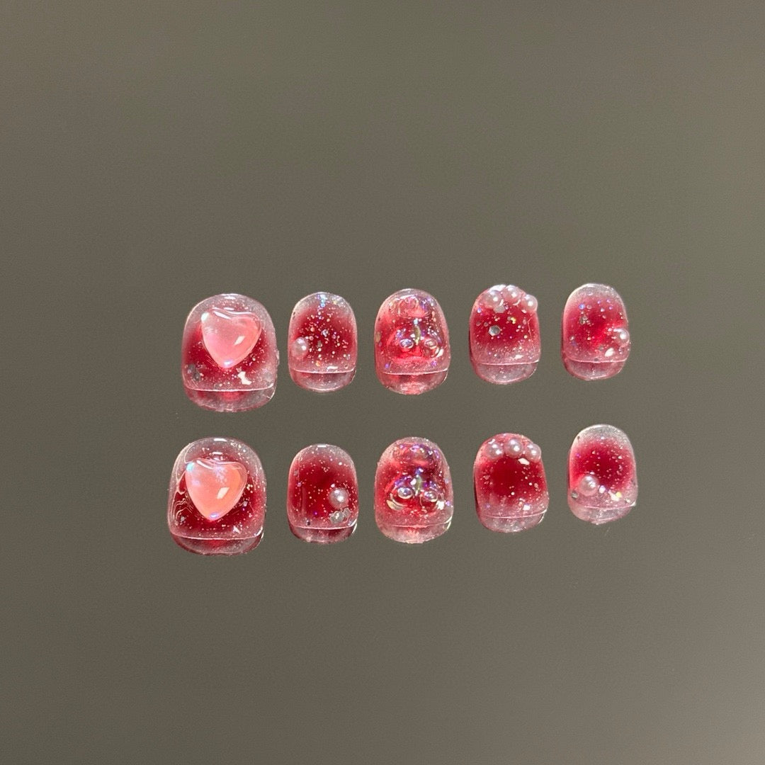 Sweet heart kids nails