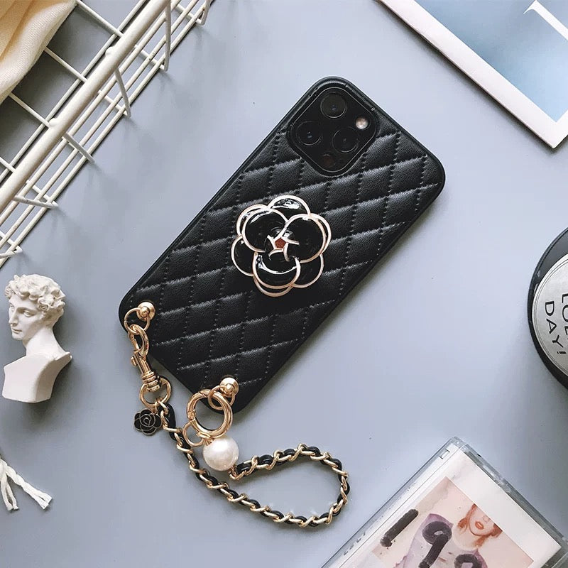 Black Camellia phone case