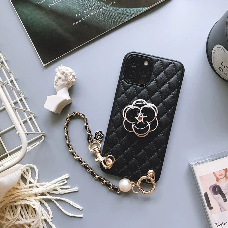 Black Camellia phone case