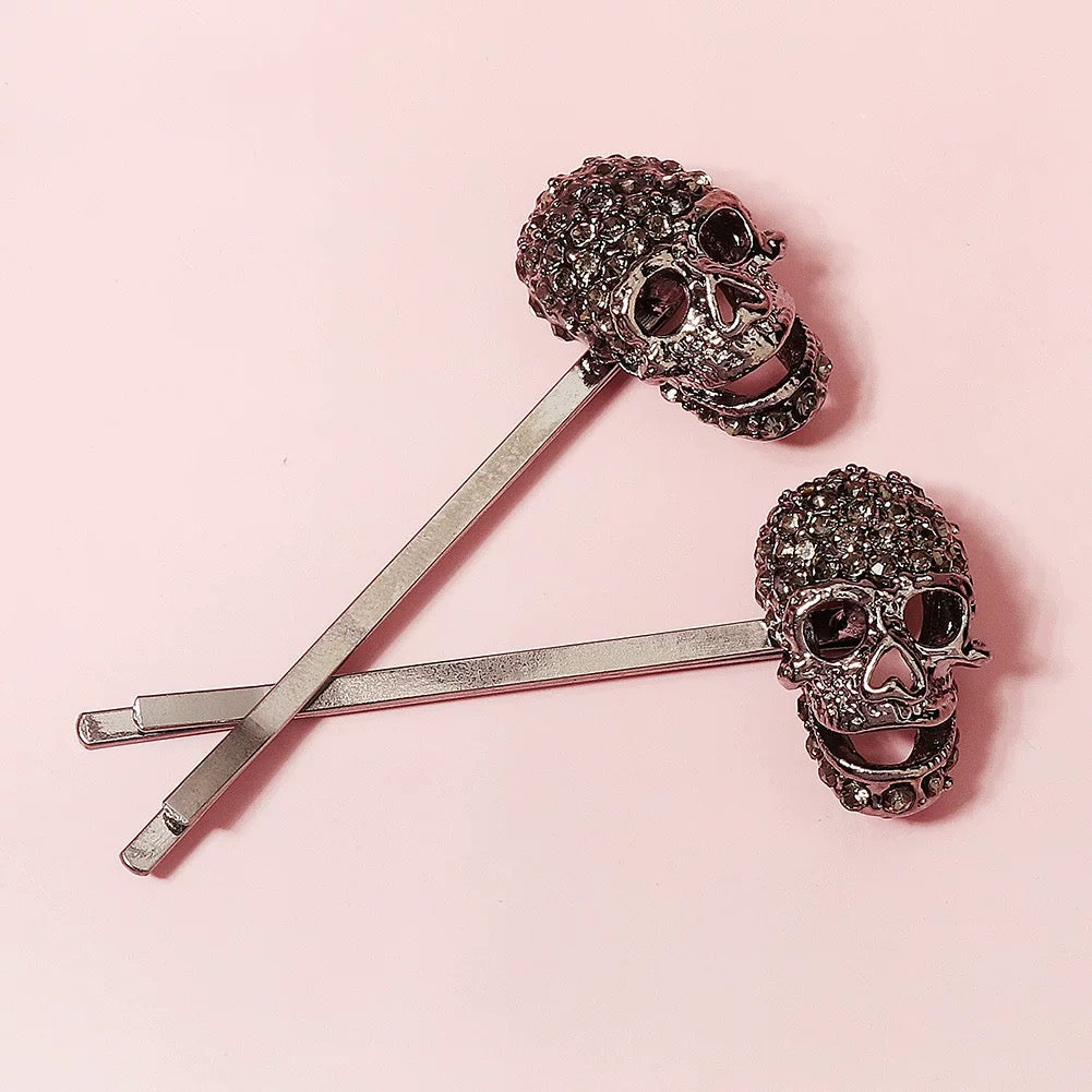 Halloween skull hair clip