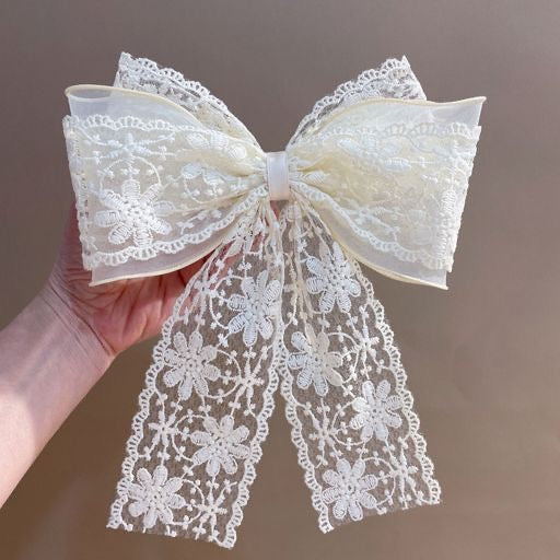 White lace bow