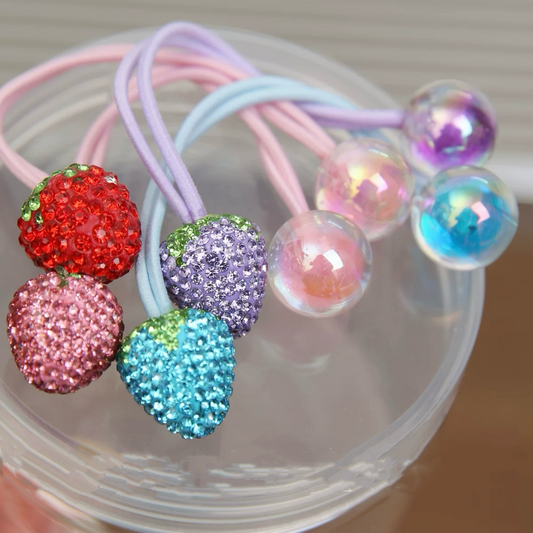 Bling strawberry hair rubber band