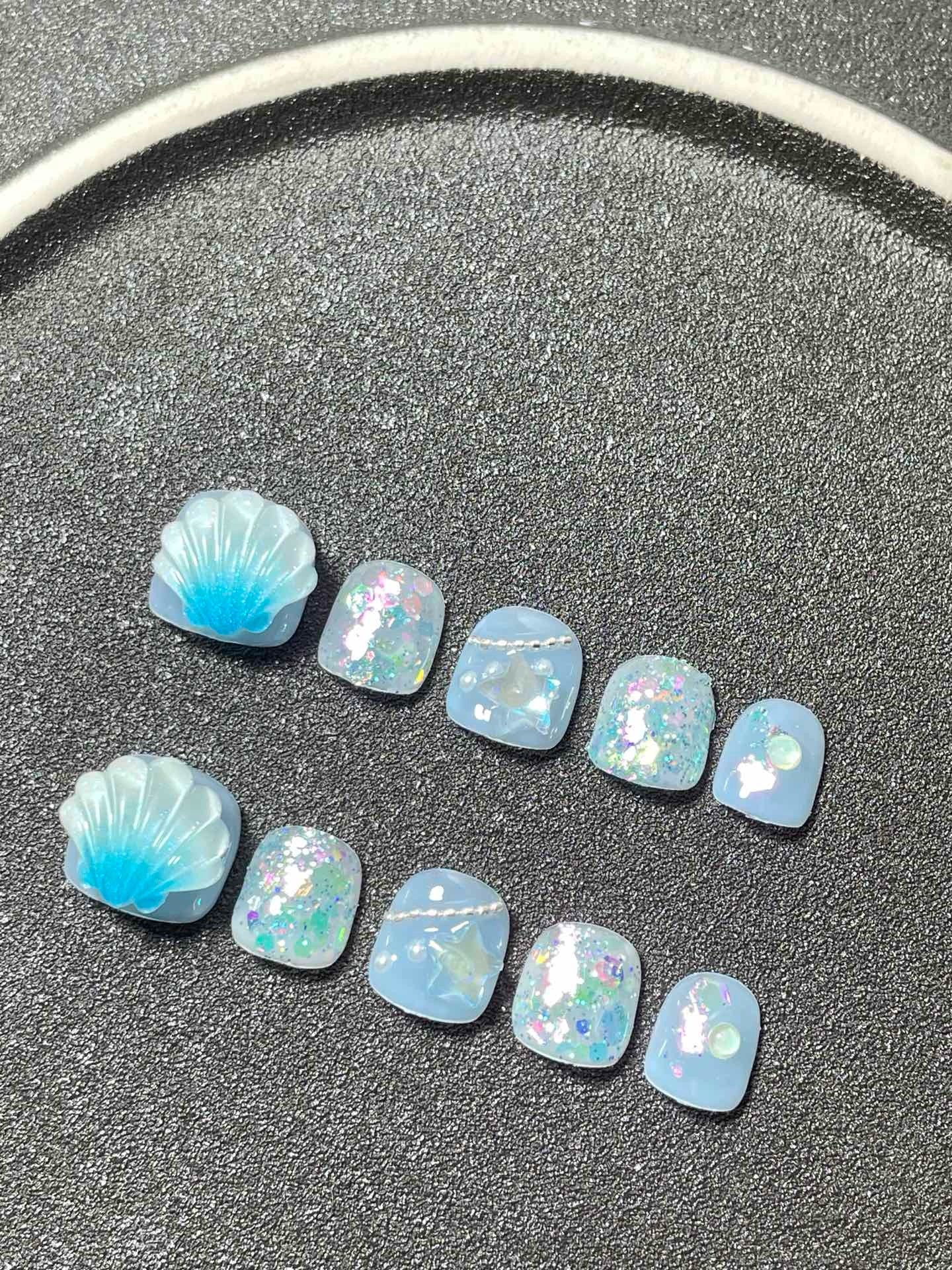 Mermaid kids nails