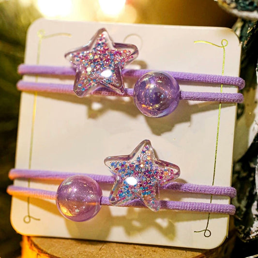 Purple star hair rubber band