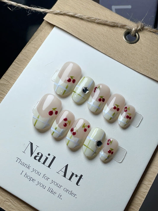 Cherry adult and kids nails