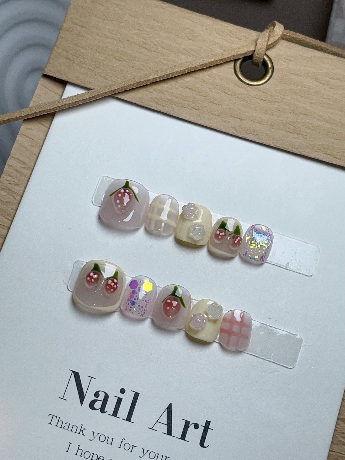 Strawberry kids nails