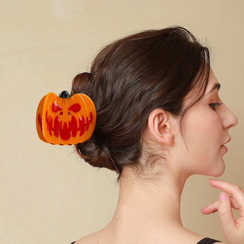 Scary Pumpkin Hair Claw