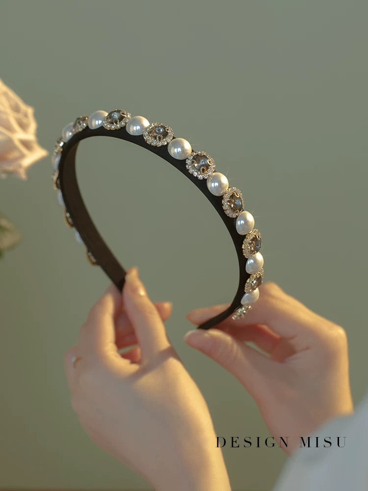 White and Emerald headband