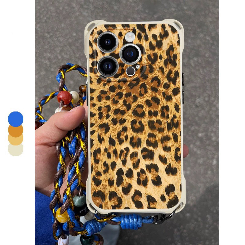 Leopard phone case and chain