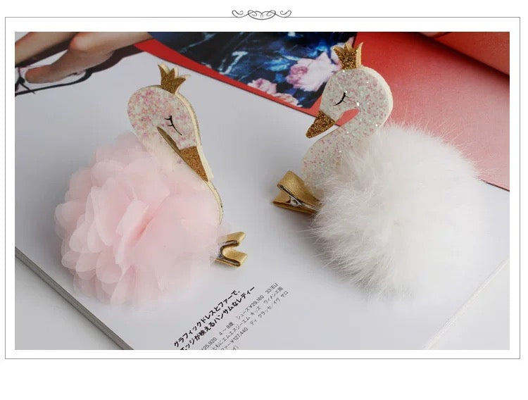 Crown Swan Hair Clip